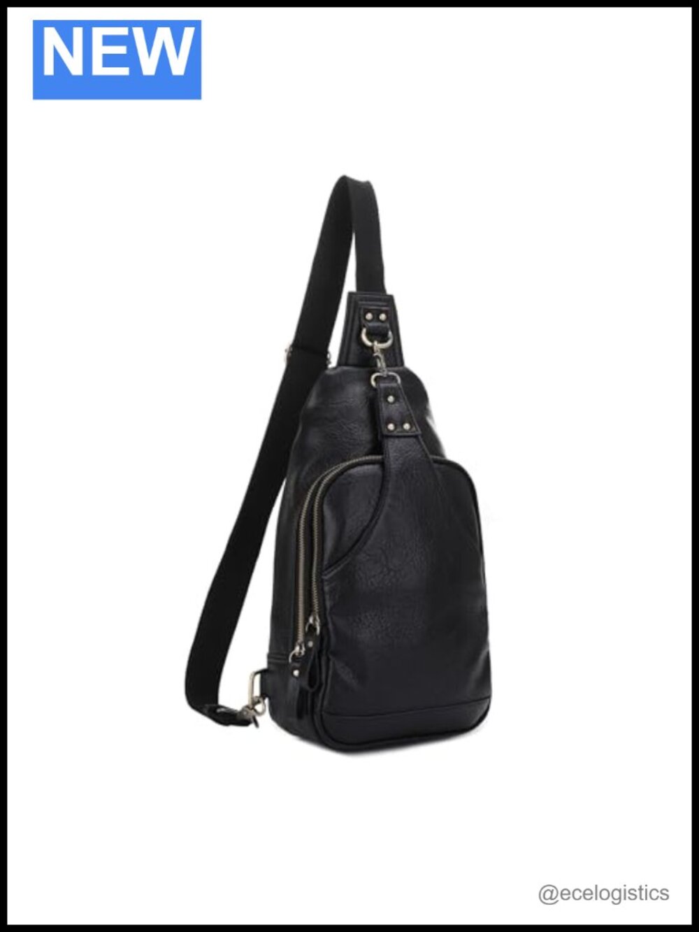 Unisex Sling Bag Crossbody Chest Bag PU Leather Vegan